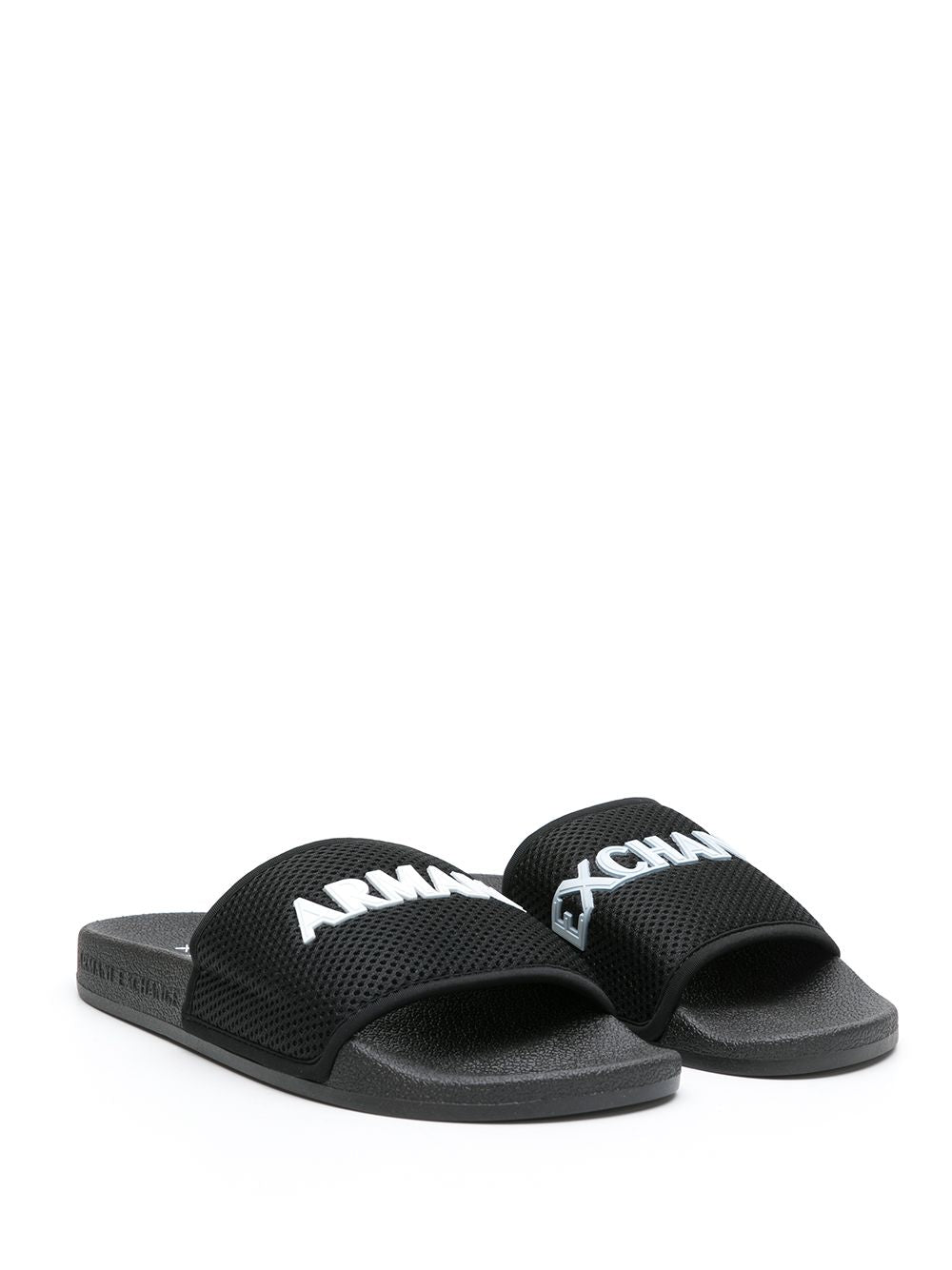 ARMANI EXCHANGE RAISED LOGO POOL SLIDES