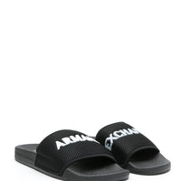 ARMANI EXCHANGE RAISED LOGO POOL SLIDES