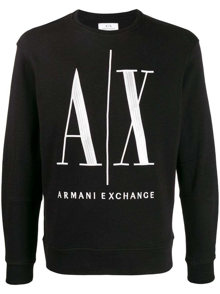 ARMANI EXCHANGE EMBROIDERED LOGO COTTON SWEATSHIRT