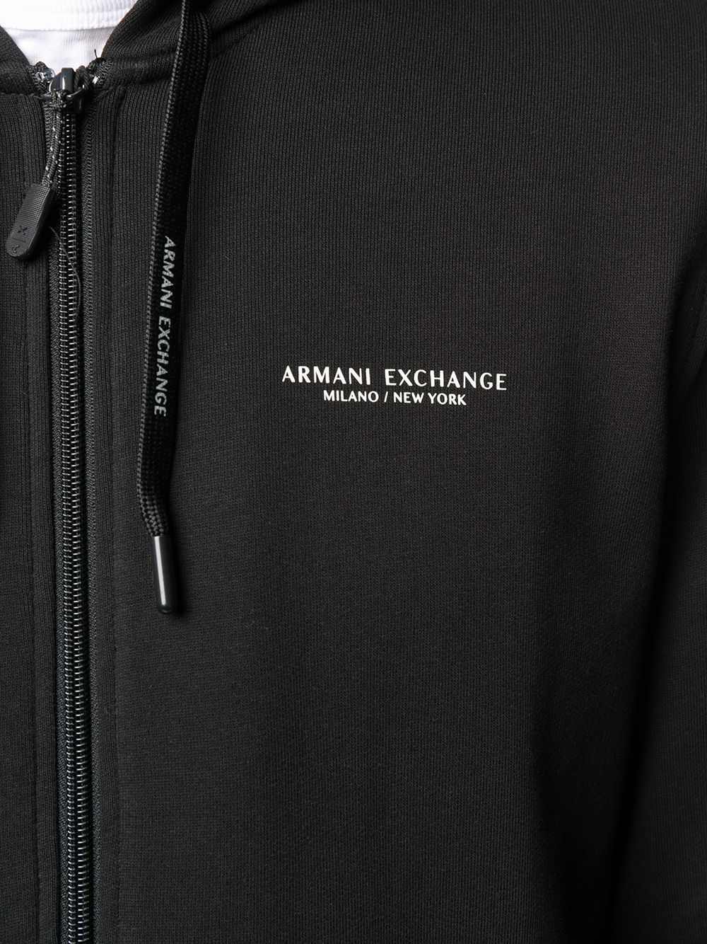 ARMANI EXCHANGE LOGO PRINT ZIP-FRONT HOODIE