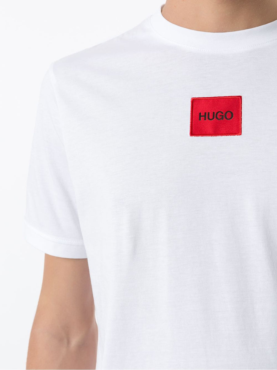 HUGO LOGO-PATCH COTTON T-SHIRT