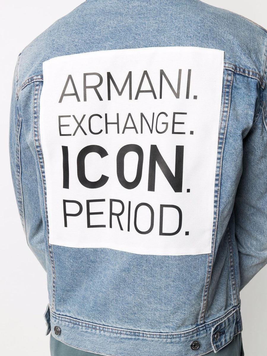 ARMANI EXCHANGE GRAPHIC-PRINT DENIM JACKET