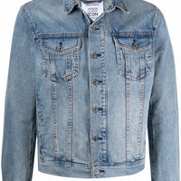 ARMANI EXCHANGE GRAPHIC-PRINT DENIM JACKET