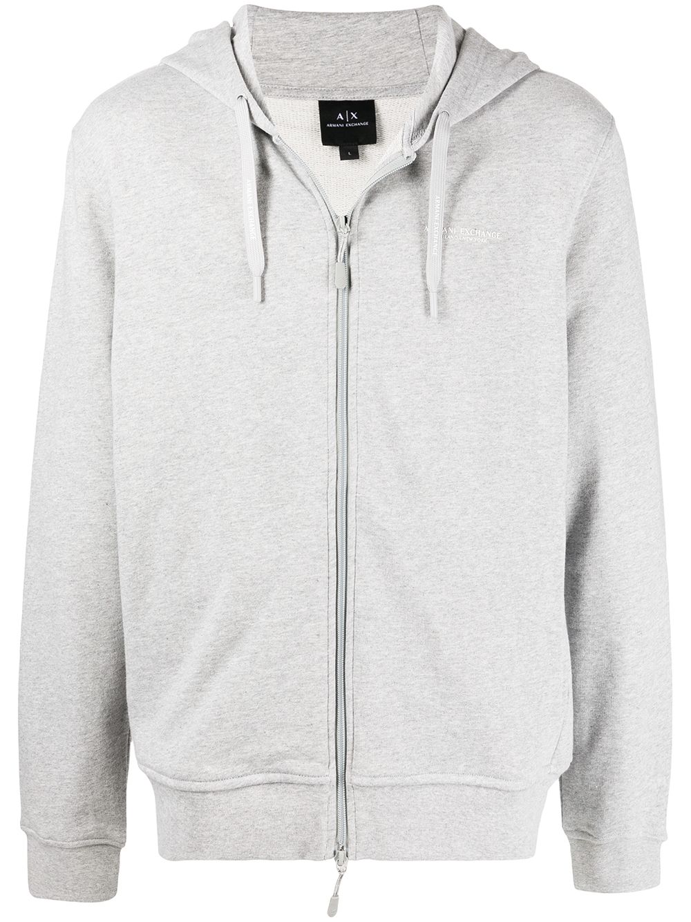 ARMANI EXCHANGE LOGO PRINT ZIP-FRONT HOODIE