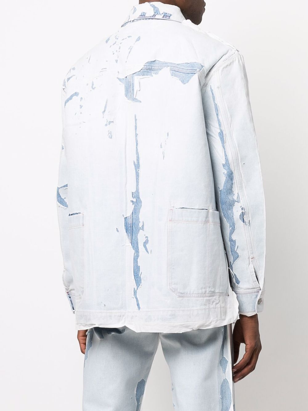 DIESEL PEEL-OFF EFFECT DENIM SHIRT JACKET