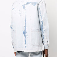 DIESEL PEEL-OFF EFFECT DENIM SHIRT JACKET