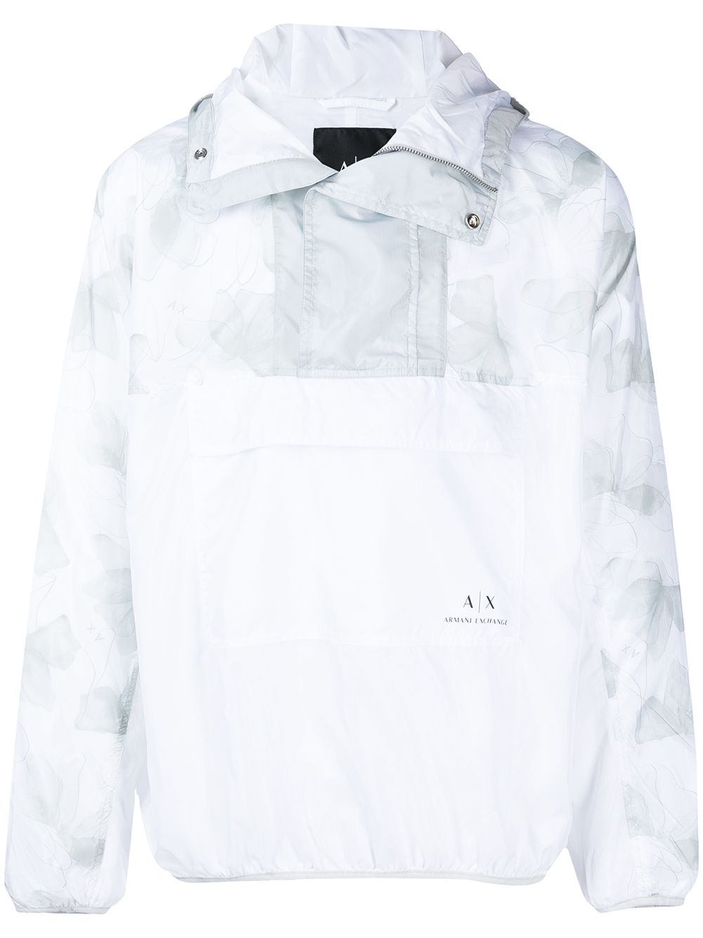 ARMANI EXCHANGE MOTIF-PRINT HOODED ANORAK JACKET