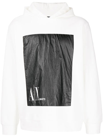 ARMANI EXCHANGE LOGO-PRINT DETAIL HOODIE