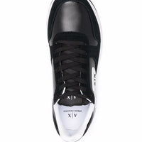 ARMANI EXCHANGE LOGO-PATCH LACE UP TRAINERS