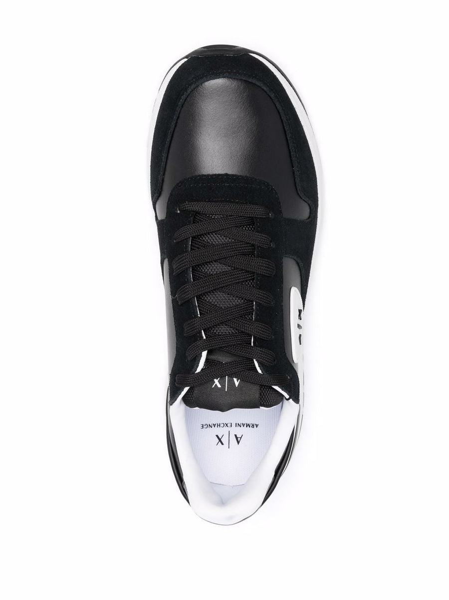 ARMANI EXCHANGE LOGO-PATCH LACE UP TRAINERS