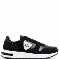 ARMANI EXCHANGE LOGO-PATCH LACE UP TRAINERS