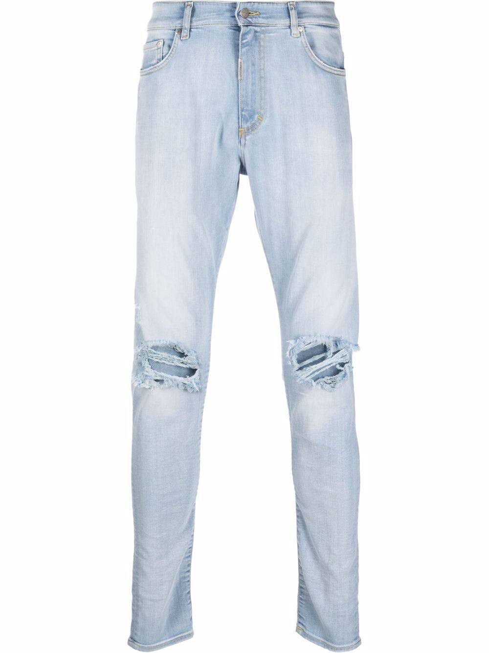 REPRESENT DESTROYER DISTRESSED-EFFECT SLIM JEANS