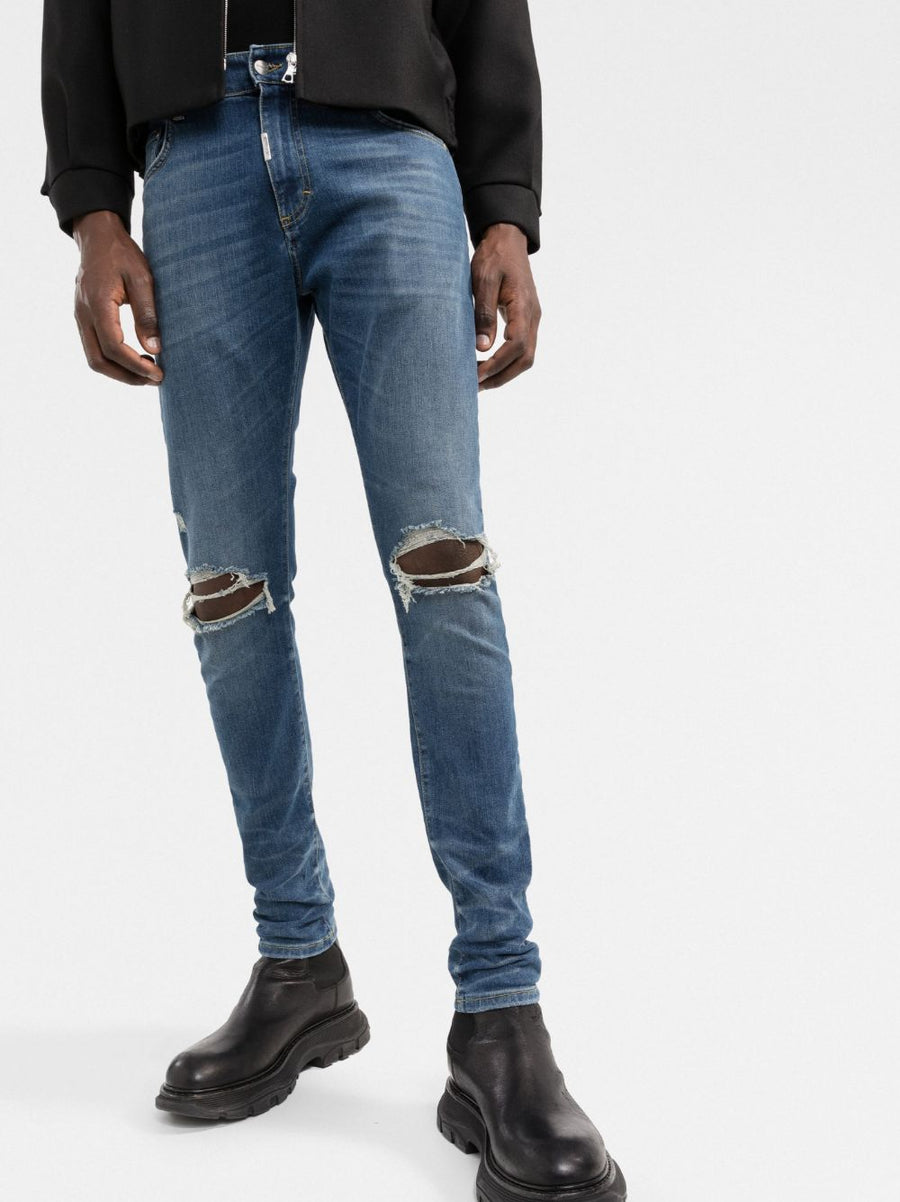 REPRESENT DISTRESSED SKINNY JEANS