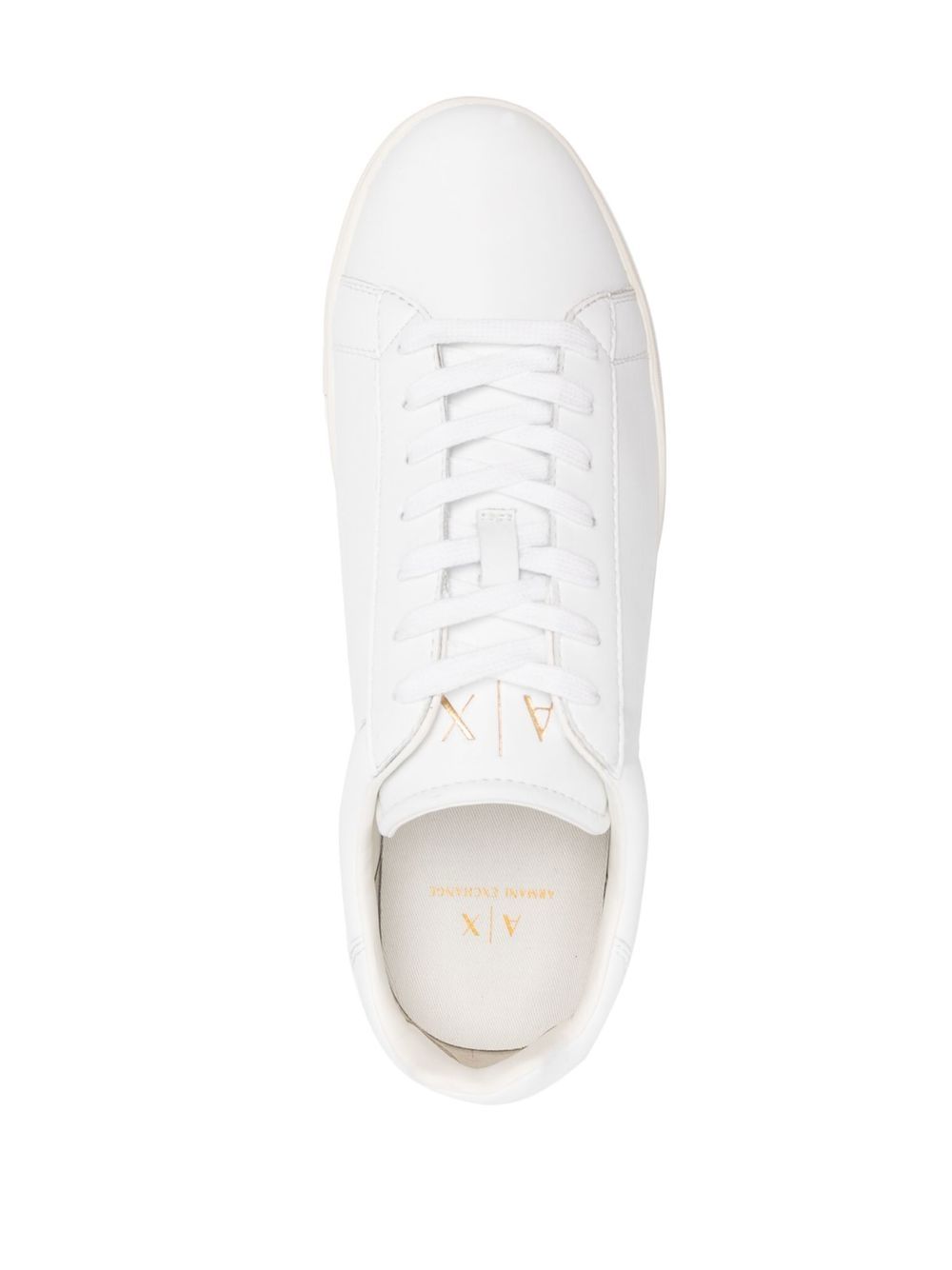 ARMANI EXCHANGE LOW-TOP LEATHER LOGO SNEAKERS