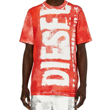 DIESEL T-JUST-G12 T-SHIRT WITH BLEEDING LOGO