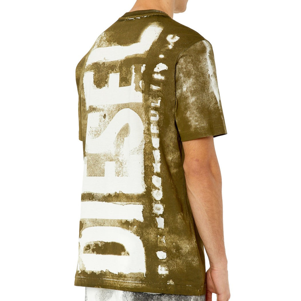 DIESEL T-JUST-G12 T-SHIRT WITH BLEEDING LOGO