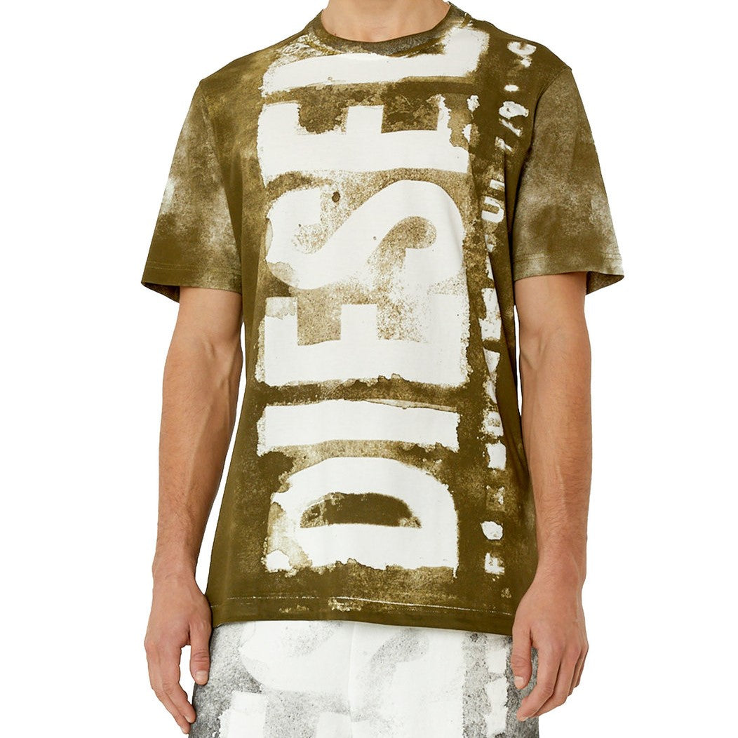 DIESEL T-JUST-G12 T-SHIRT WITH BLEEDING LOGO