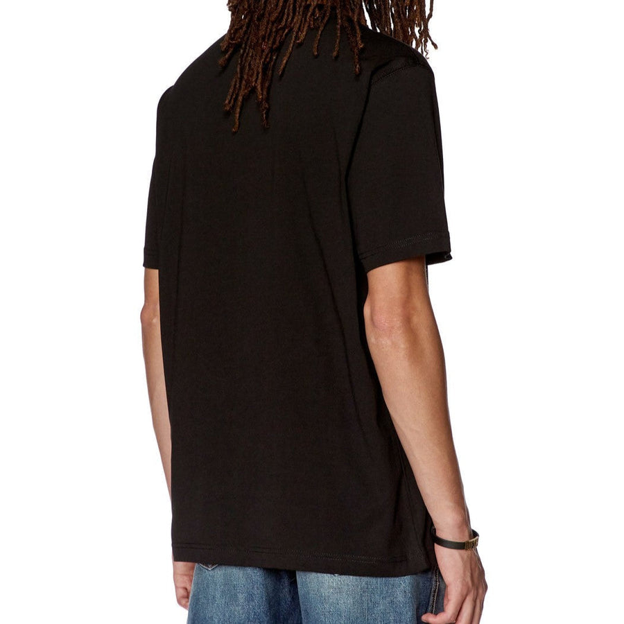 DIESEL T-JUST-L22 T-SHIRT WITH OUTLINE LOGO PRINT