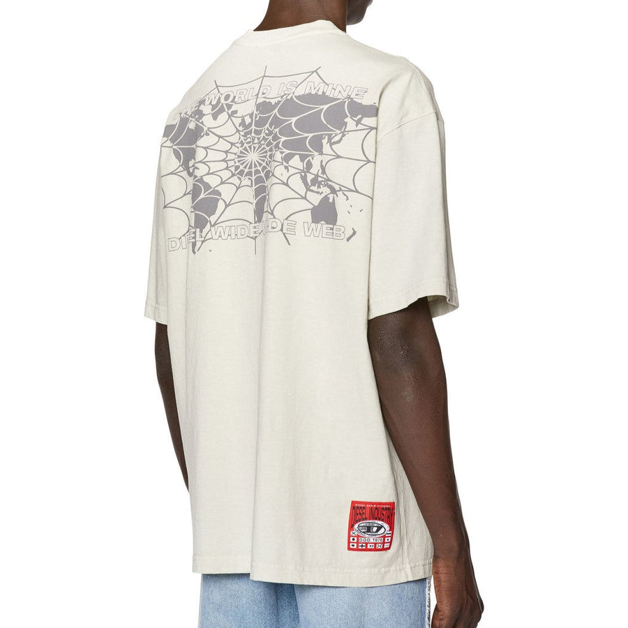 DIESEL T-WASH-L5 T-SHIRT WITH DIESEL WORLD PRINTS