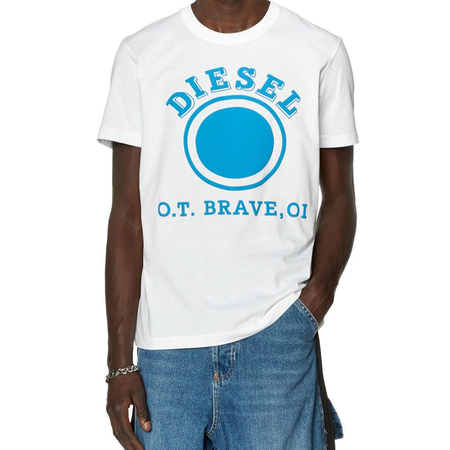 DIESEL T-SHIRT WITH DIESEL O.T. BRAVE PRINT