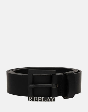 Replay Buckle Logo Black Belt