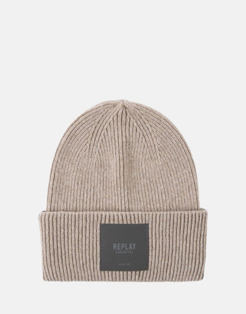 Replay Essentials Ribbed Beanie Sand