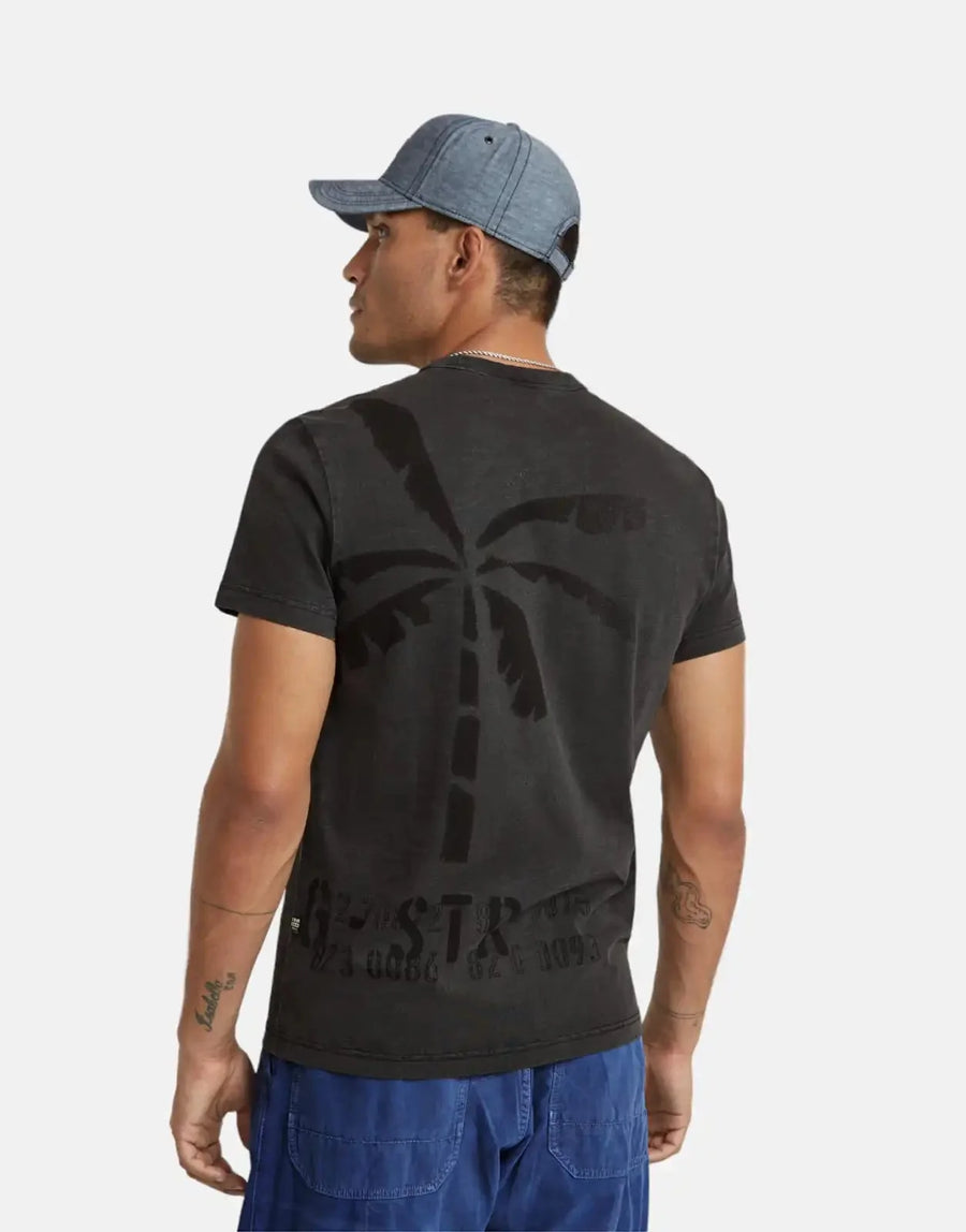 G-Star RAW Musa Palm Stencil T-Shirt Black