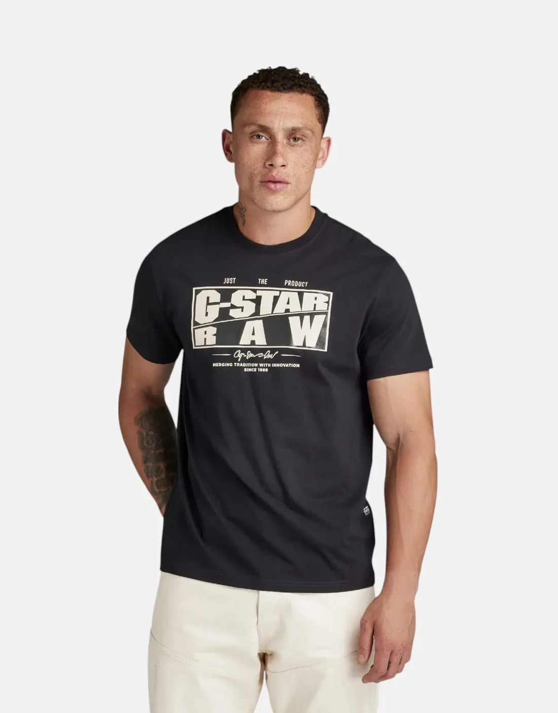 G-Star RAW Oblique Black Logo T-Shirt