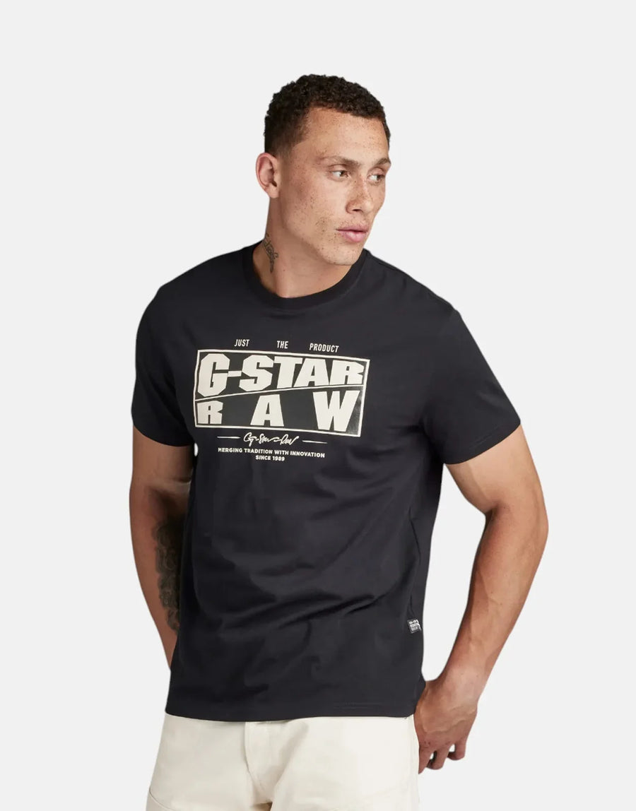 G-Star RAW Oblique Black Logo T-Shirt