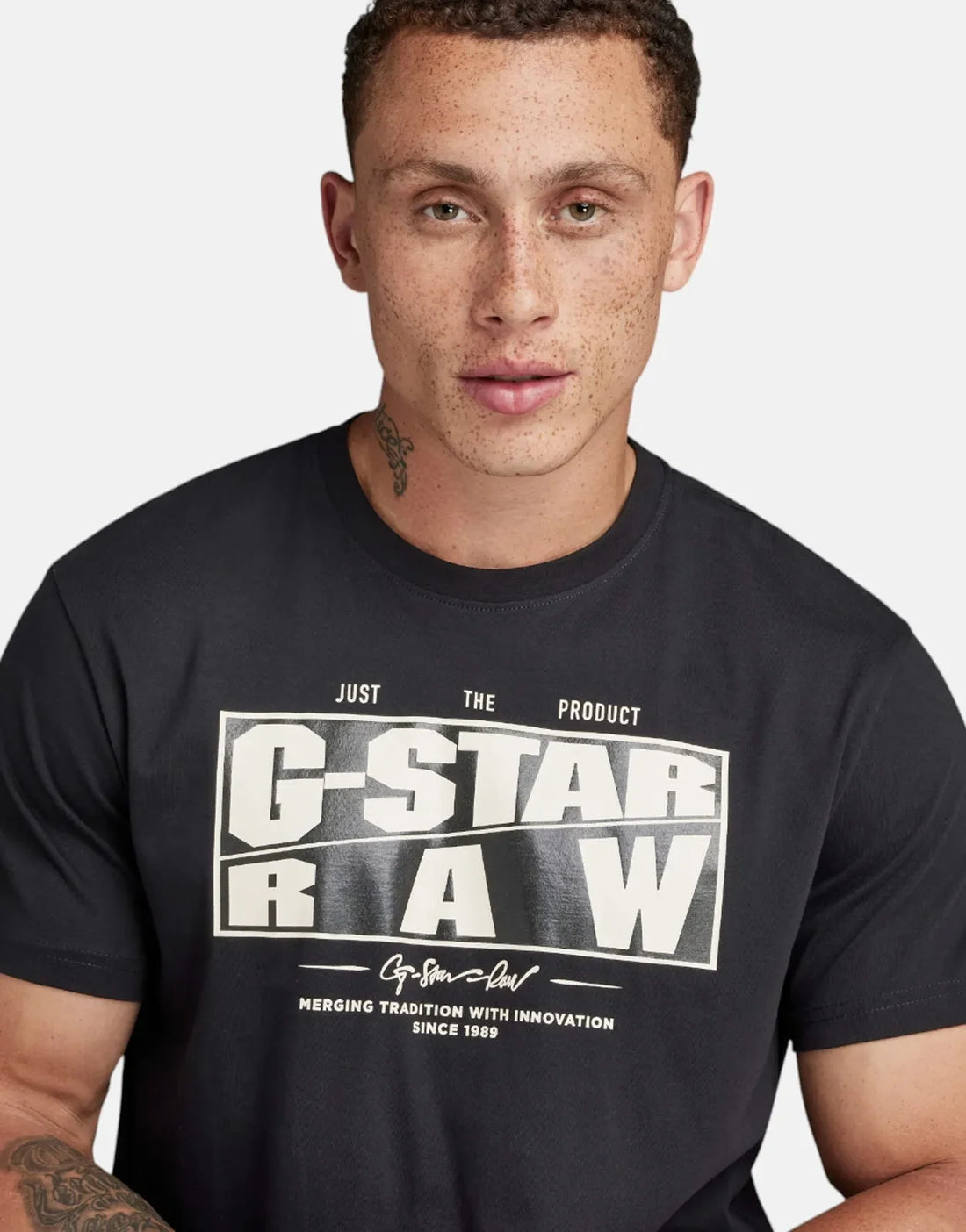 G-Star RAW Oblique Black Logo T-Shirt