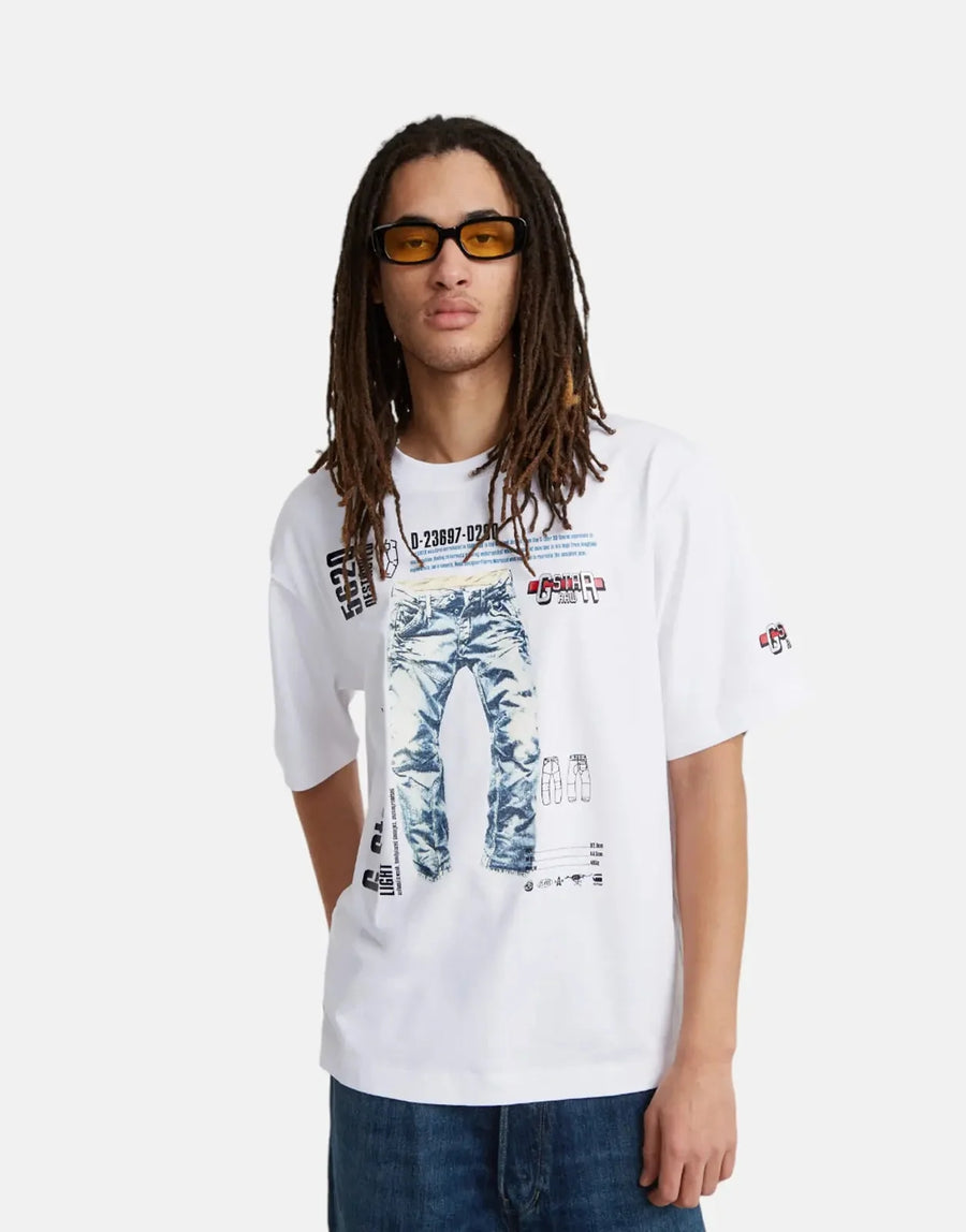 G-Star RAW Modelkit Print Boxy T-Shirt White Elwood