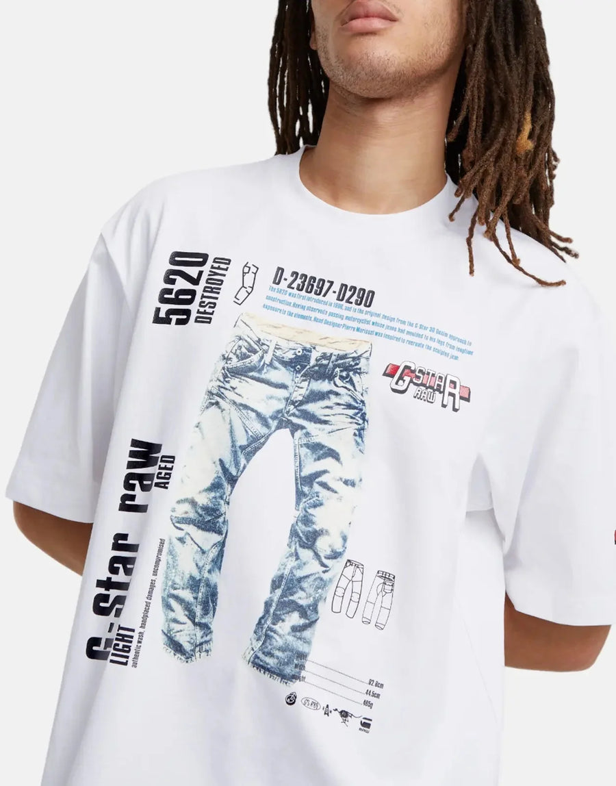 G-Star RAW Modelkit Print Boxy T-Shirt White Elwood