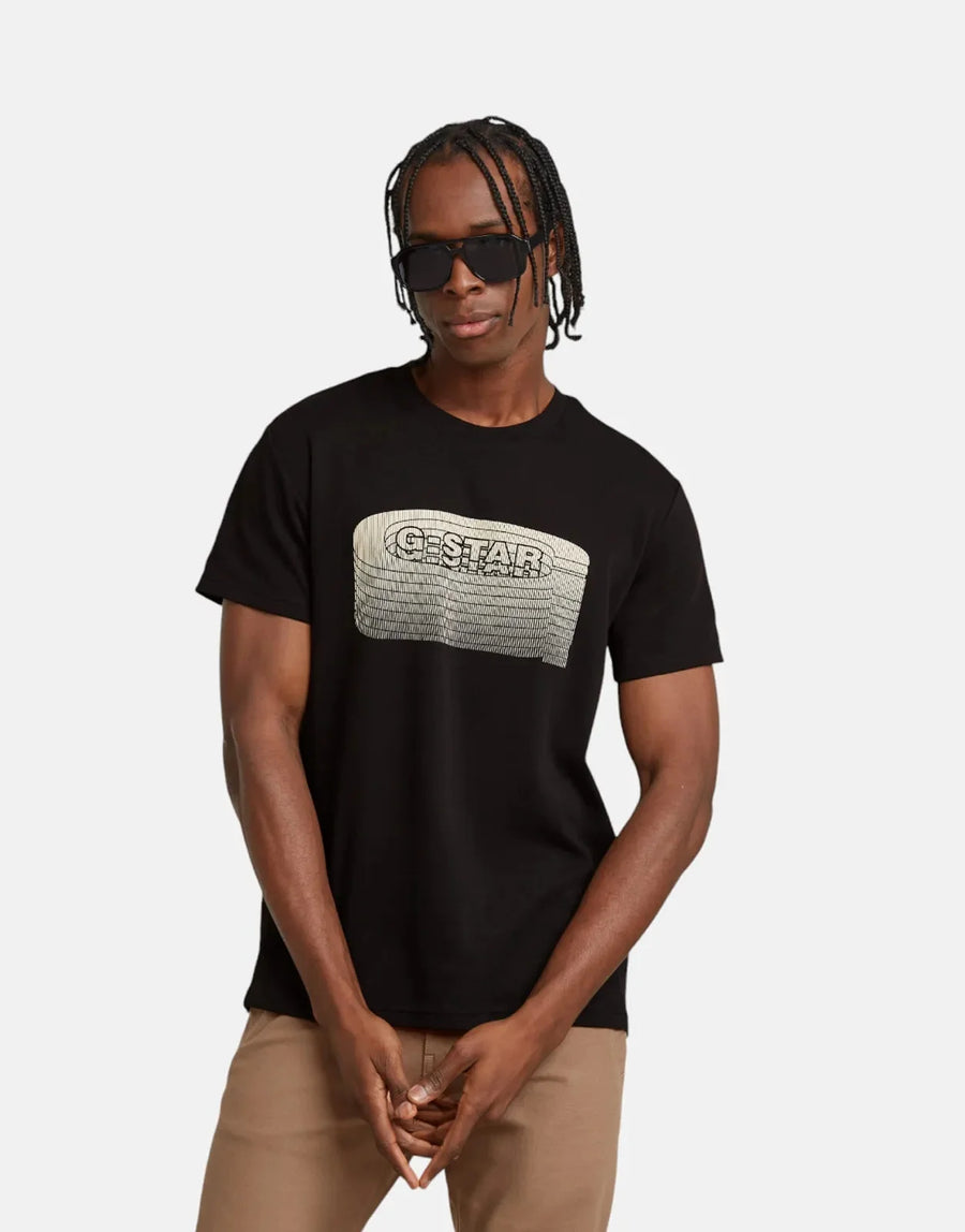 G-Star RAW Stacked Old Skool Logo Black T-Shirt