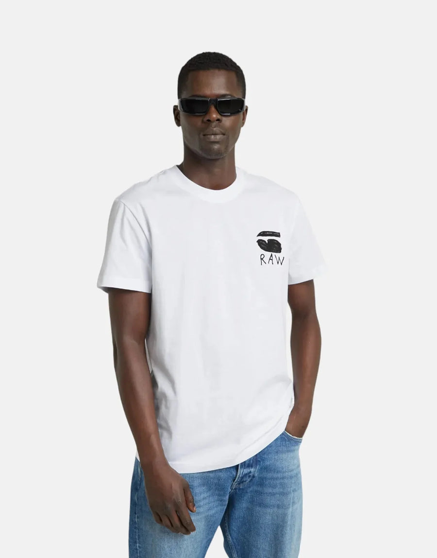 G-Star RAW Burger Back Print T-Shirt White