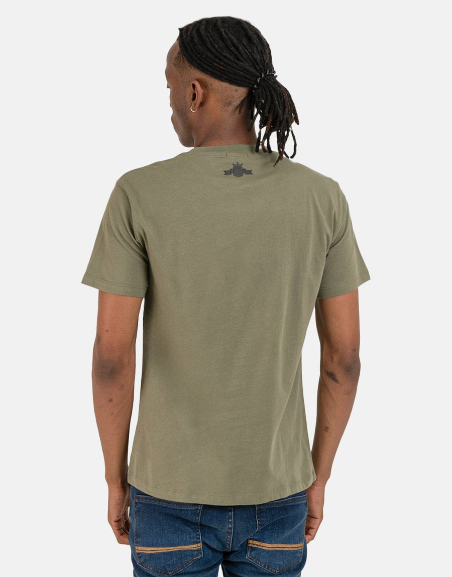 Replay Large Font Mil Green T-Shirt