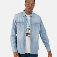 Replay Denim Mid Wash Blue Shirt