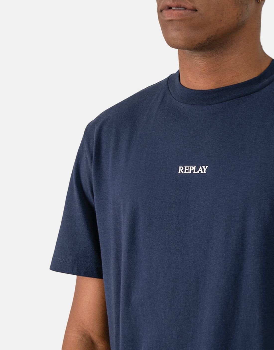 Replay Centre Chest Logo Blue T-Shirt