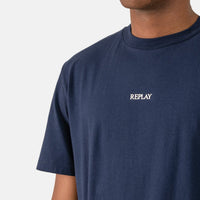 Replay Centre Chest Logo Blue T-Shirt