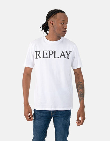 Replay Large Font White T-Shirt