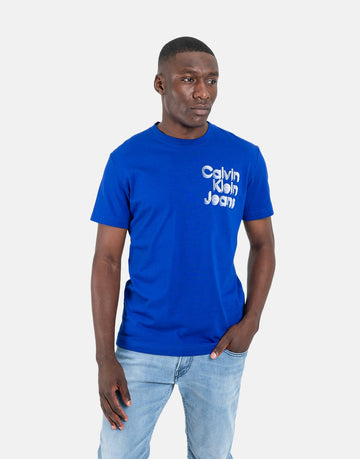 Calvin Klein Stacked Euphoric Dark Blue Logo T-Shirt