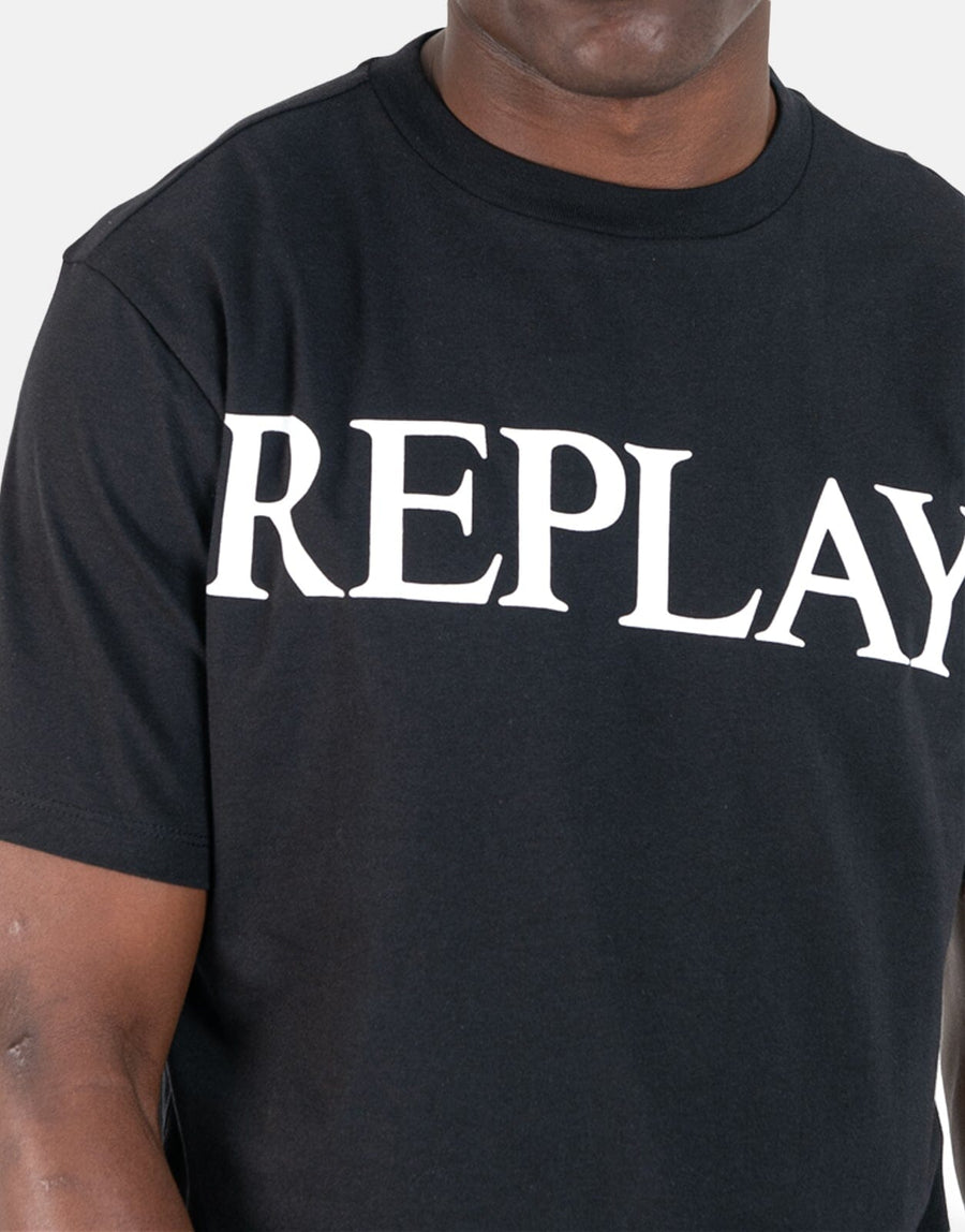 Replay Large Font Black T-Shirt