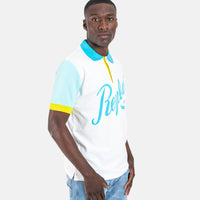 Replay Cursive Writing White Polo Shirt