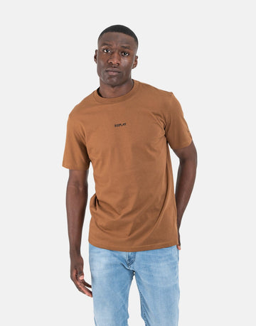 Replay Centre Chest Logo Brown T-Shirt