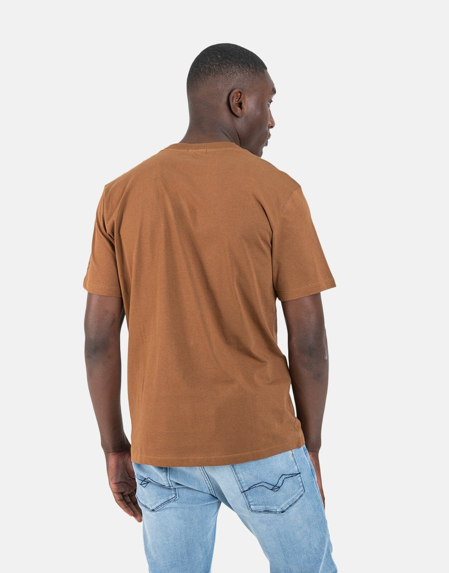 Replay Centre Chest Logo Brown T-Shirt