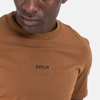 Replay Centre Chest Logo Brown T-Shirt