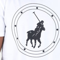 Polo Type Printed White T-Shirt