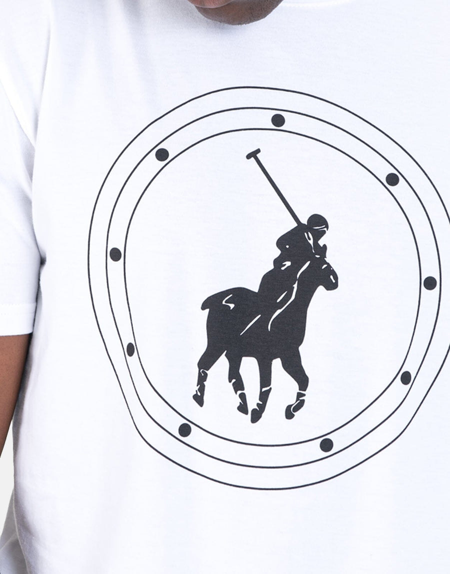 Polo Type Printed White T-Shirt