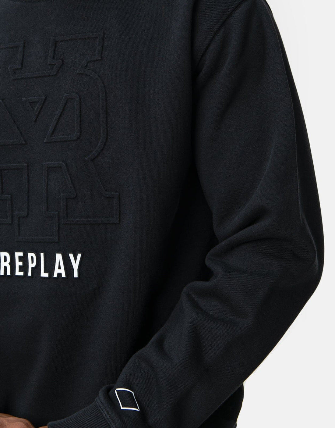 Replay Embossed Logo Black Sweatshirt