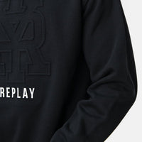 Replay Embossed Logo Black Sweatshirt