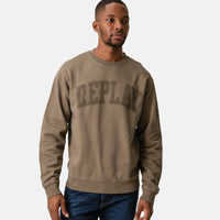 Replay Thick Logo Print Sweatshirt Stone Green